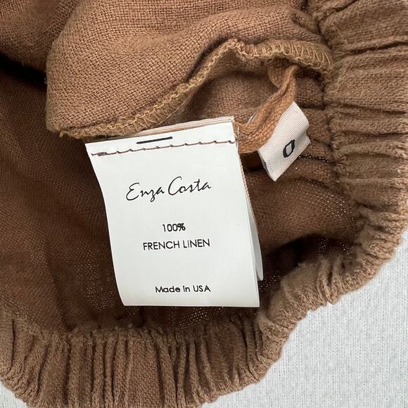 ENZA COSTA Linen Crop Tank Bra Top Womens XS Brown Layering Minimal Revolve NEW - Picture 9 of 13